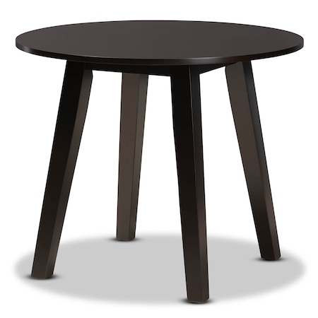 Baxton Studio Ela Dark Brown Finished 35-Inch-Wide Round Wood Dining Table 169-10896
